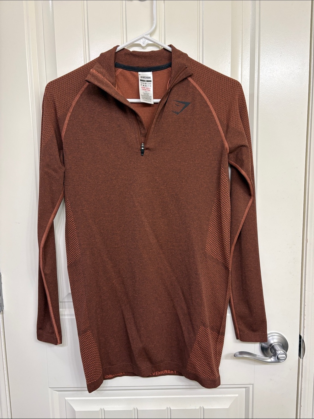 Gymshark Rust Brown Quarter-Zip Training Top
